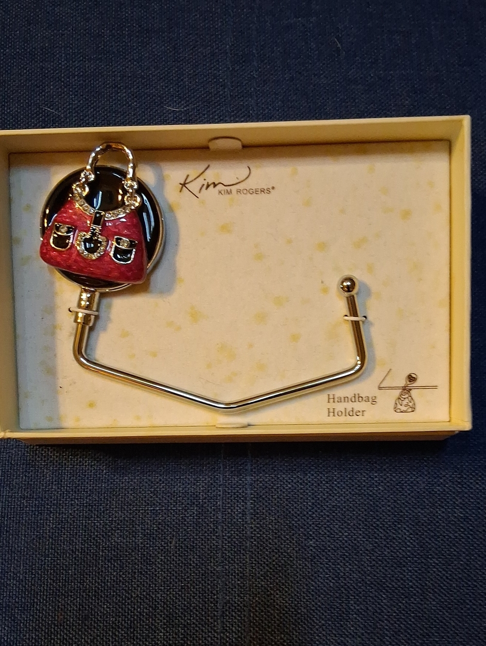 Kim Rogers Red Enamel Handbag Purse Hook
